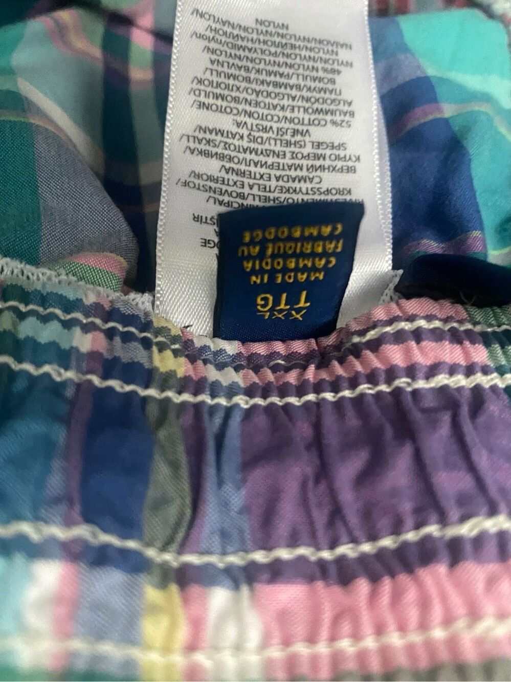 Polo Ralph Lauren Men’s Plaid Swim Trunks Shorts 190/96B Cotton Nylon Vtge- XXL - Picture 2 of 10